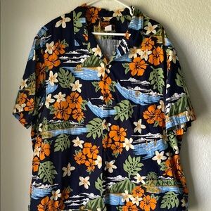 Men's Hawaiian Tropical Floral Shirt - Plus Size